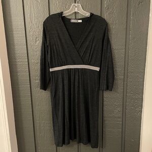 Ibex Faux Wrap Hooded Wool Dress - Women's Medium